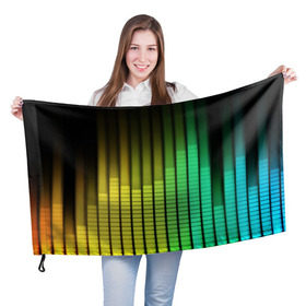 Флаг 3D с принтом Эквалайзер в Белгороде, 100% полиэстер | плотность ткани — 95 г/м2, размер — 67 х 109 см. Принт наносится с одной стороны | equalizer | звук