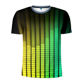 Мужская футболка 3D спортивная с принтом Эквалайзер в Белгороде, 100% полиэстер с улучшенными характеристиками | приталенный силуэт, круглая горловина, широкие плечи, сужается к линии бедра | equalizer | звук