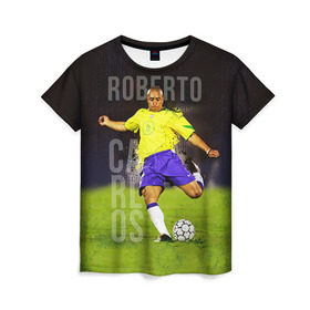 Женская футболка 3D с принтом Roberto Carlos в Белгороде, 100% полиэфир ( синтетическое хлопкоподобное полотно) | прямой крой, круглый вырез горловины, длина до линии бедер | carlos | football | roberto carlos | дели дайнамос | роберто | роберто карлос | футбол | футболист