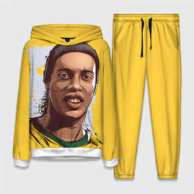 Женский костюм 3D (с толстовкой) с принтом Ronaldinho в Белгороде,  |  | football | ronaldinho | роналдиньо | футбол | футболист