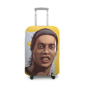 Чехол для чемодана 3D с принтом Ronaldinho в Белгороде, 86% полиэфир, 14% спандекс | двустороннее нанесение принта, прорези для ручек и колес | football | ronaldinho | роналдиньо | футбол | футболист