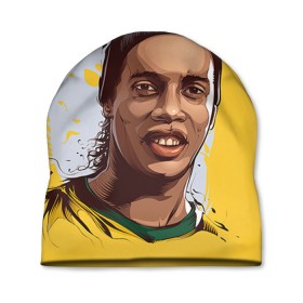 Шапка 3D с принтом Ronaldinho в Белгороде, 100% полиэстер | универсальный размер, печать по всей поверхности изделия | football | ronaldinho | роналдиньо | футбол | футболист