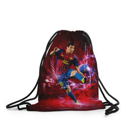 Рюкзак-мешок 3D с принтом Messi в Белгороде, 100% полиэстер | плотность ткани — 200 г/м2, размер — 35 х 45 см; лямки — толстые шнурки, застежка на шнуровке, без карманов и подкладки | месси
