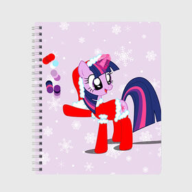 Тетрадь с принтом My Little Pony в Белгороде, 100% бумага | 48 листов, плотность листов — 60 г/м2, плотность картонной обложки — 250 г/м2. Листы скреплены сбоку удобной пружинной спиралью. Уголки страниц и обложки скругленные. Цвет линий — светло-серый
 | friendship is magic | mlp | my little pony | new year | pinky pie | swag | дружба   это чудо | мой маленький пони | новый год | пони | поняши | поняшки | с новым годом | сваг | свэг