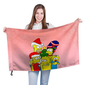 Флаг 3D с принтом NEW YEAR в Белгороде, 100% полиэстер | плотность ткани — 95 г/м2, размер — 67 х 109 см. Принт наносится с одной стороны | гомер