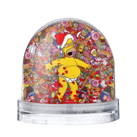 Снежный шар с принтом Обжора Гомер в Белгороде, Пластик | Изображение внутри шара печатается на глянцевой фотобумаге с двух сторон | гомер