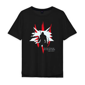 Мужская футболка хлопок Oversize с принтом OLD WOLF в Белгороде, 100% хлопок | свободный крой, круглый ворот, “спинка” длиннее передней части | the witcher 3: wild hunt ведьмак дикая охота