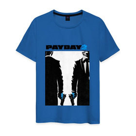 Мужская футболка хлопок с принтом Payday 2 в Белгороде, 100% хлопок | прямой крой, круглый вырез горловины, длина до линии бедер, слегка спущенное плечо. | Тематика изображения на принте: 