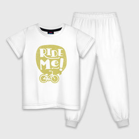 Детская пижама хлопок с принтом Ride Me в Белгороде, 100% хлопок |  брюки и футболка прямого кроя, без карманов, на брюках мягкая резинка на поясе и по низу штанин
 | 
