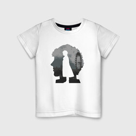 Детская футболка хлопок с принтом Sherlock World в Белгороде, 100% хлопок | круглый вырез горловины, полуприлегающий силуэт, длина до линии бедер | англия | британия | детектив | холмс | шерлок