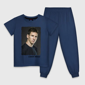 Детская пижама хлопок с принтом Lionel Messi в Белгороде, 100% хлопок |  брюки и футболка прямого кроя, без карманов, на брюках мягкая резинка на поясе и по низу штанин
 | lionel messi | аргентина | барселона | лига чемпионов | лионель месси | футбол
