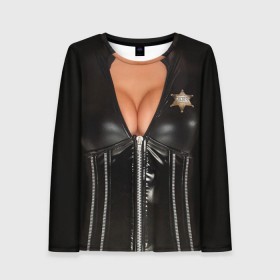 Женский лонгслив 3D с принтом Костюм шерифа в Белгороде, 100% полиэстер | длинные рукава, круглый вырез горловины, полуприлегающий силуэт | год | грудь | костюм | новый | ролевые | тело | шериф