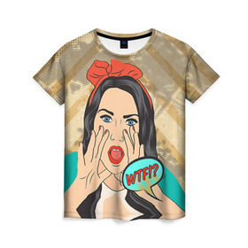Женская футболка 3D с принтом POP ART в Белгороде, 100% полиэфир ( синтетическое хлопкоподобное полотно) | прямой крой, круглый вырез горловины, длина до линии бедер | omg | pop art | wtf | арт | поп | ретро | уорхол | энди