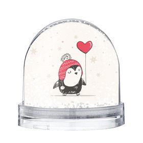 Снежный шар с принтом Пингвин с шариком в Белгороде, Пластик | Изображение внутри шара печатается на глянцевой фотобумаге с двух сторон | пингвин