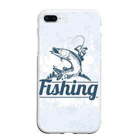 Чехол для iPhone 7Plus/8 Plus матовый с принтом Рыбалка в Белгороде, Силикон | Область печати: задняя сторона чехла, без боковых панелей | fishing | рыба | рыбак | рыбалка | туризм