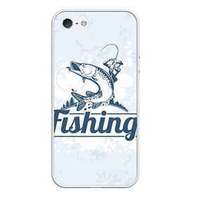Чехол для iPhone 5/5S матовый с принтом Рыбалка в Белгороде, Силикон | Область печати: задняя сторона чехла, без боковых панелей | Тематика изображения на принте: fishing | рыба | рыбак | рыбалка | туризм