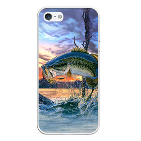 Чехол для iPhone 5/5S матовый с принтом Рыба в Белгороде, Силикон | Область печати: задняя сторона чехла, без боковых панелей | fishing | рыба | рыбак | рыбалка | туризм