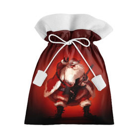 Подарочный 3D мешок с принтом Дед мороз рокер в Белгороде, 100% полиэстер | Размер: 29*39 см | Тематика изображения на принте: heavy metal | rock | santa claus | дед мороз | рок | с новым годом | санта | санта клаус