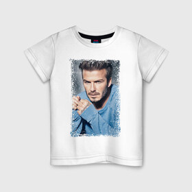 Детская футболка хлопок с принтом David Beckham (retro style) в Белгороде, 100% хлопок | круглый вырез горловины, полуприлегающий силуэт, длина до линии бедер | david beckham | retro style | англия | дэвид бекхэм | лига чемпионов | мадрид | мю | реал | футбол