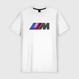 Мужская футболка премиум с принтом BMW M texture в Белгороде, 92% хлопок, 8% лайкра | приталенный силуэт, круглый вырез ворота, длина до линии бедра, короткий рукав | 5 | bmw | m | бмв | м