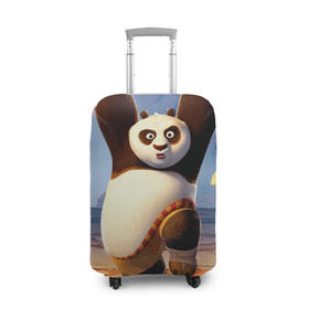 Чехол для чемодана 3D с принтом Кунг фу панда в Белгороде, 86% полиэфир, 14% спандекс | двустороннее нанесение принта, прорези для ручек и колес | kung fu | kung fu panda | panda | кунг фу | кунг фу панда | кунгфу | панда. кунг фу | по
