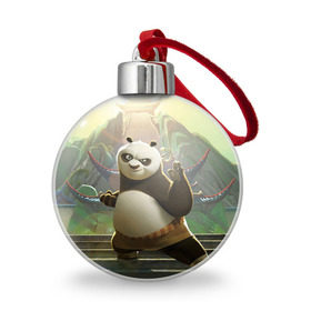 Ёлочный шар с принтом Кунг фу панда в Белгороде, Пластик | Диаметр: 77 мм | Тематика изображения на принте: kung fu | kung fu panda | panda | кунг фу | кунг фу панда | кунгфу | панда. кунг фу | по