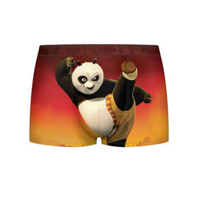 Мужские трусы 3D с принтом Кунг фу панда в Белгороде, 50% хлопок, 50% полиэстер | классическая посадка, на поясе мягкая тканевая резинка | Тематика изображения на принте: kung fu | kung fu panda | panda | кунг фу | кунг фу панда | кунгфу | панда. кунг фу | по