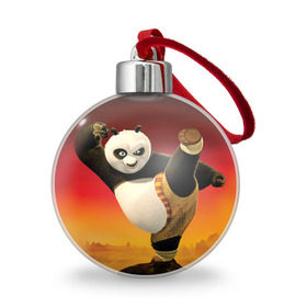 Ёлочный шар с принтом Кунг фу панда в Белгороде, Пластик | Диаметр: 77 мм | Тематика изображения на принте: kung fu | kung fu panda | panda | кунг фу | кунг фу панда | кунгфу | панда. кунг фу | по