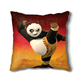 Подушка 3D с принтом Кунг фу панда в Белгороде, наволочка – 100% полиэстер, наполнитель – холлофайбер (легкий наполнитель, не вызывает аллергию). | состоит из подушки и наволочки. Наволочка на молнии, легко снимается для стирки | kung fu | kung fu panda | panda | кунг фу | кунг фу панда | кунгфу | панда. кунг фу | по