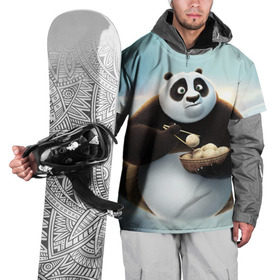 Накидка на куртку 3D с принтом Кунг фу панда в Белгороде, 100% полиэстер |  | Тематика изображения на принте: панда