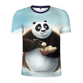Мужская футболка 3D спортивная с принтом Кунг фу панда в Белгороде, 100% полиэстер с улучшенными характеристиками | приталенный силуэт, круглая горловина, широкие плечи, сужается к линии бедра | Тематика изображения на принте: панда