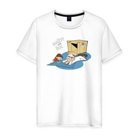 Мужская футболка хлопок с принтом Назад в будущее в Белгороде, 100% хлопок | прямой крой, круглый вырез горловины, длина до линии бедер, слегка спущенное плечо. | 