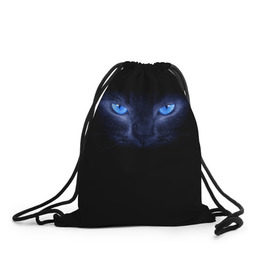 Рюкзак-мешок 3D с принтом Кошка с голубыми глазами в Белгороде, 100% полиэстер | плотность ткани — 200 г/м2, размер — 35 х 45 см; лямки — толстые шнурки, застежка на шнуровке, без карманов и подкладки | глаза | кот | синий