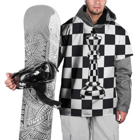 Накидка на куртку 3D с принтом Ферзь в Белгороде, 100% полиэстер |  | Тематика изображения на принте: клетки | ферзь | шахматная доска | шахматы