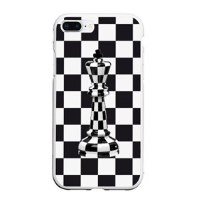 Чехол для iPhone 7Plus/8 Plus матовый с принтом Ферзь в Белгороде, Силикон | Область печати: задняя сторона чехла, без боковых панелей | клетки | ферзь | шахматная доска | шахматы