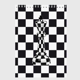 Скетчбук с принтом Ферзь в Белгороде, 100% бумага
 | 48 листов, плотность листов — 100 г/м2, плотность картонной обложки — 250 г/м2. Листы скреплены сверху удобной пружинной спиралью | клетки | ферзь | шахматная доска | шахматы