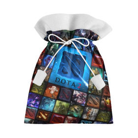 Подарочный 3D мешок с принтом Dota 2 коллаж логотип в Белгороде, 100% полиэстер | Размер: 29*39 см | Тематика изображения на принте: dota 2 коллаж | девушки | игра | логотип | монстры