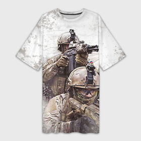 Платье-футболка 3D с принтом ФСБ Альфа в Белгороде,  |  | армия | военный | рф | служба | стрелок | структура