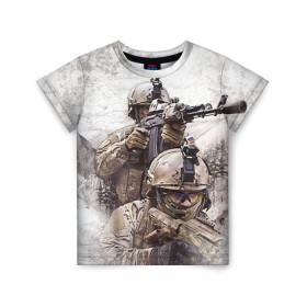 Детская футболка 3D с принтом ФСБ Альфа в Белгороде, 100% гипоаллергенный полиэфир | прямой крой, круглый вырез горловины, длина до линии бедер, чуть спущенное плечо, ткань немного тянется | армия | военный | рф | служба | стрелок | структура
