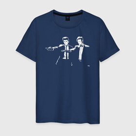 Мужская футболка хлопок с принтом Time Fiction в Белгороде, 100% хлопок | прямой крой, круглый вырез горловины, длина до линии бедер, слегка спущенное плечо. | 