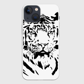 Чехол для iPhone 13 mini с принтом Тигр в Белгороде,  |  | взгляд | тигр | трафарет | хищник