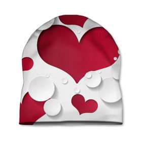 Шапка 3D с принтом Сердца в Белгороде, 100% полиэстер | универсальный размер, печать по всей поверхности изделия | любовь | орнамент | праздник | сердца