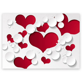 Поздравительная открытка с принтом Сердца в Белгороде, 100% бумага | плотность бумаги 280 г/м2, матовая, на обратной стороне линовка и место для марки
 | любовь | орнамент | праздник | сердца