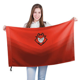 Флаг 3D с принтом G2 eSports в Белгороде, 100% полиэстер | плотность ткани — 95 г/м2, размер — 67 х 109 см. Принт наносится с одной стороны | Тематика изображения на принте: csgo | cyber | esports | g2 | team | г2 | ксго