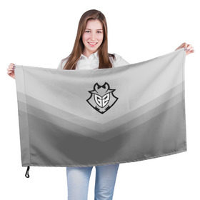 Флаг 3D с принтом G2 eSports в Белгороде, 100% полиэстер | плотность ткани — 95 г/м2, размер — 67 х 109 см. Принт наносится с одной стороны | csgo | cyber | esports | g2 | team | г2 | ксго