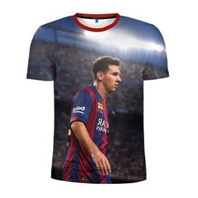 Мужская футболка 3D спортивная с принтом Messi в Белгороде, 100% полиэстер с улучшенными характеристиками | приталенный силуэт, круглая горловина, широкие плечи, сужается к линии бедра | Тематика изображения на принте: месси