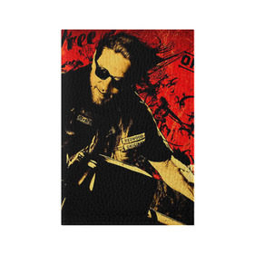 Обложка для паспорта матовая кожа с принтом Sons Of Anarchy в Белгороде, натуральная матовая кожа | размер 19,3 х 13,7 см; прозрачные пластиковые крепления | Тематика изображения на принте: sons of anarchy | анархии | сыны