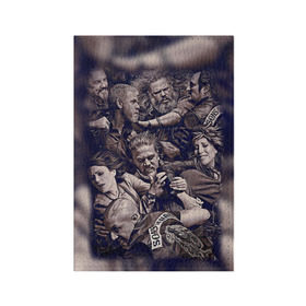 Обложка для паспорта матовая кожа с принтом Sons Of Anarchy в Белгороде, натуральная матовая кожа | размер 19,3 х 13,7 см; прозрачные пластиковые крепления | sons of anarchy | анархии | сыны