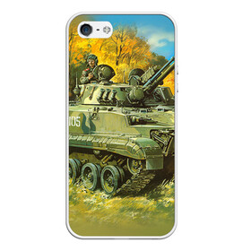 Чехол для iPhone 5/5S матовый с принтом Военная техника в Белгороде, Силикон | Область печати: задняя сторона чехла, без боковых панелей | tank | танки