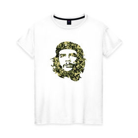 Женская футболка хлопок с принтом Che Guevara camo в Белгороде, 100% хлопок | прямой крой, круглый вырез горловины, длина до линии бедер, слегка спущенное плечо | 